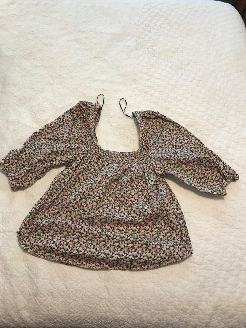 H&M floral boho off the shoulder 3/4 sleeve blouse (M)